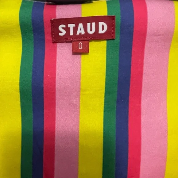 STAUD ALICE TIE-FRONT STRIPED DRESS IN MULTI COLOR SIZE 0 NWOT - Picture 3 of 4